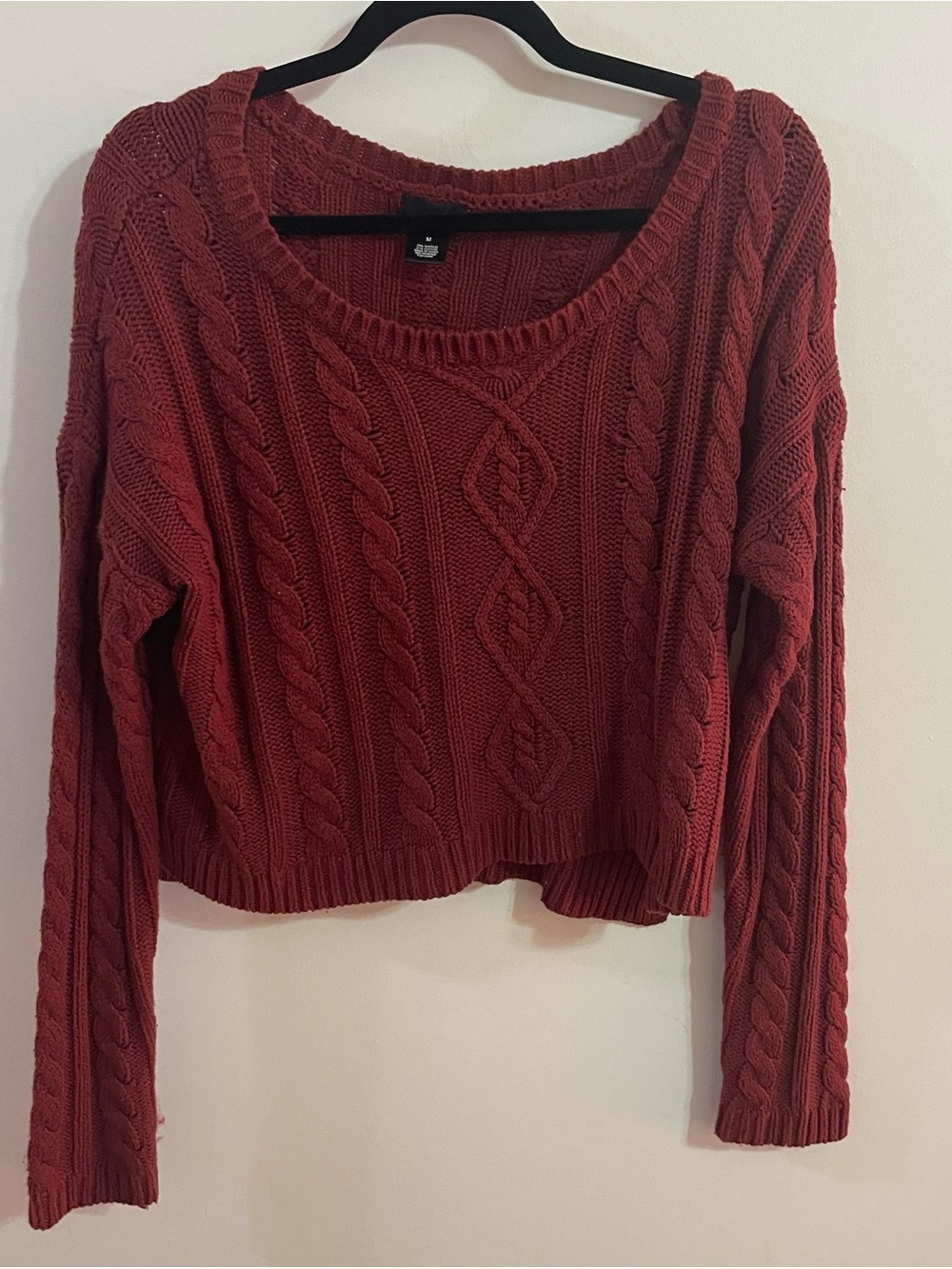 Red Cable-Knit Sweater